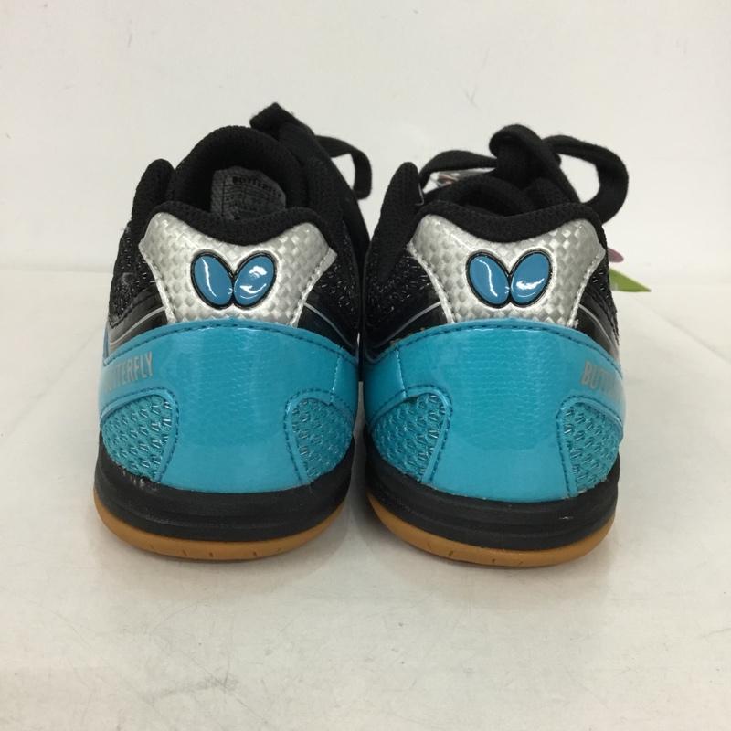 バタフライ BUTTERFLY スニーカー スニーカー NXB1300 93640 レゾライン サル 卓球シューズ 22.5cm 22.5cm ロゴ、文字 水色 / ライトブルー / X 黒 / ブラック /  レディース USED 古着 中古 10147917