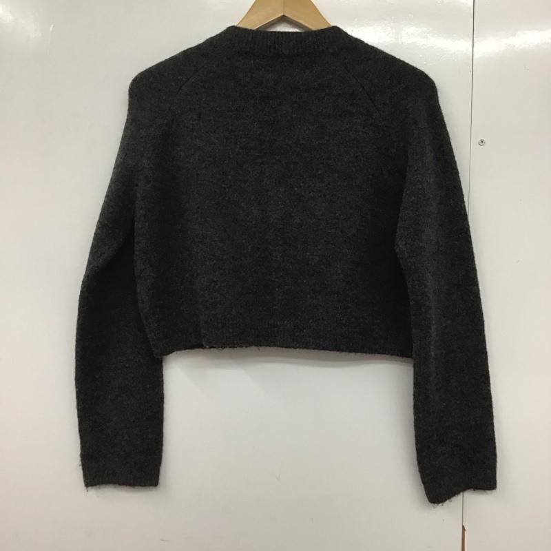 ザラ ZARA カーディガン 長袖 5536 153 807 クルーネック ショート丈 クロップド丈 XS 無地 ダークグレー / ダークグレー /  レディース USED 古着 中古 10143790