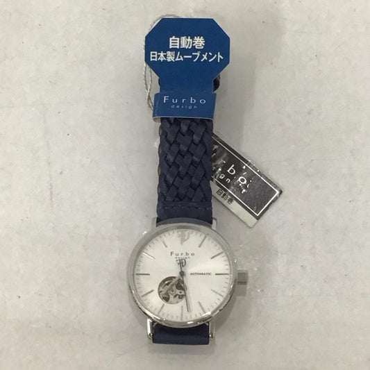 ファルボ FURBO 腕時計 アナログ（自動巻き） F2002SSINV レザーベルト ロゴ、文字 紺 / ネイビー /  メンズ USED 古着 中古 10134779