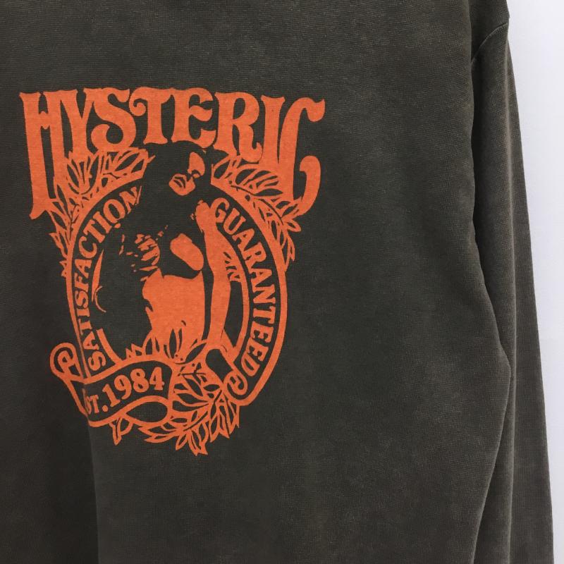 ヒステリックグラマー HYSTERIC GLAMOUR カットソー 長袖 02173NS01 HYSTERIC LEAF L プリント X キャラクター 橙 / オレンジ / X カーキ / カーキ /  メンズ USED 古着 中古 10133489