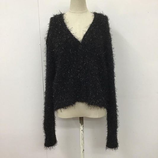 ローリーズファーム LOWRYS FARM カーディガン 長袖 LF623530CF ラメシャギーカーディガンLS 1 無地 黒 / ブラック /  レディース USED 古着 中古 10113833