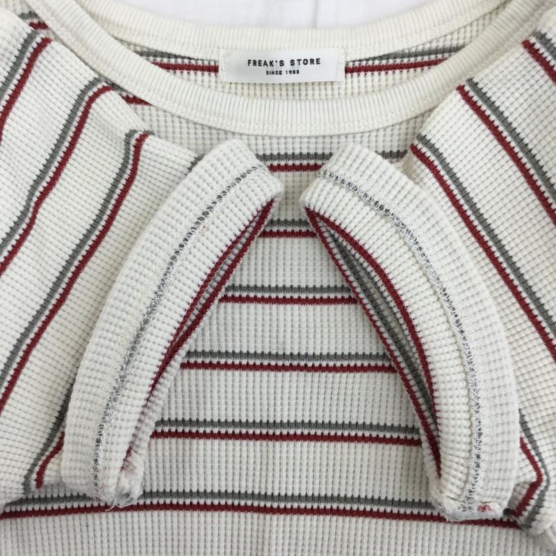 フリークスストア FREAK S STORE カットソー 半袖 FREE ボーダー柄 ベージュ / ベージュ / X 赤 / レッド / X 緑 / グリーン /  レディース USED 古着 中古 10139202