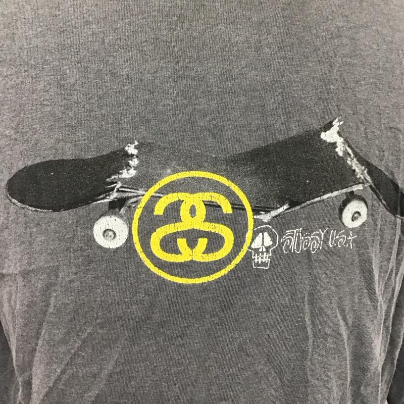 ステューシー STUSSY カットソー 長袖 長袖 L プリント 灰 / グレー /  メンズ USED 古着 中古 10124495