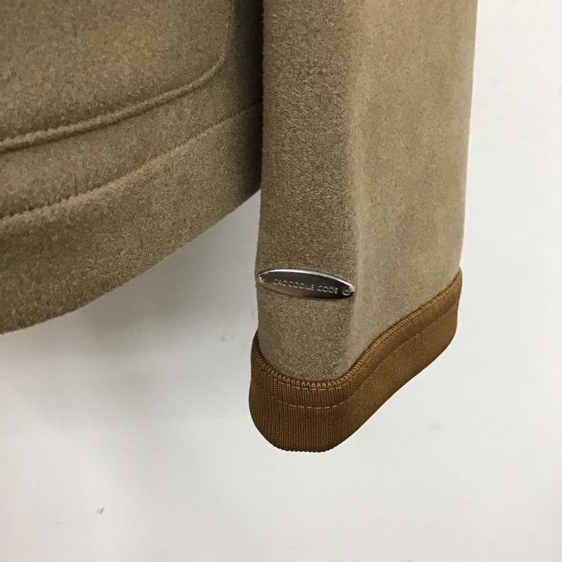 クロコダイル CROCODILE カーディガン 長袖 0202-35256 ノーカラージャケット L ワンポイント 茶 / ブラウン /  レディース USED 古着 中古 10120602