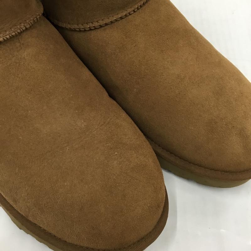 アグ UGG ブーツ 一般 5800 Classic Short シープスキン 27cm 箱有 27.0cm ロゴ、文字 茶 / ブラウン /  メンズ USED 古着 中古 10105865