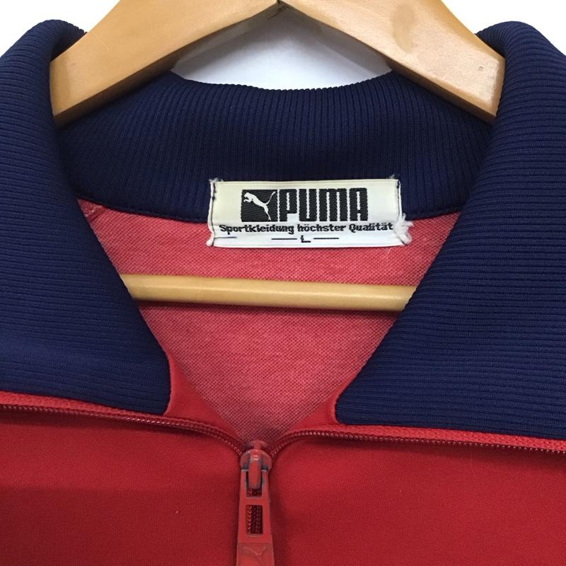 プーマ PUMA ジャケット、上着 ジャケット、ブレザー トラックジャケット ジャージ L ワンポイント 赤 / レッド / X 紺 / ネイビー /  メンズ USED 古着 中古 10144718