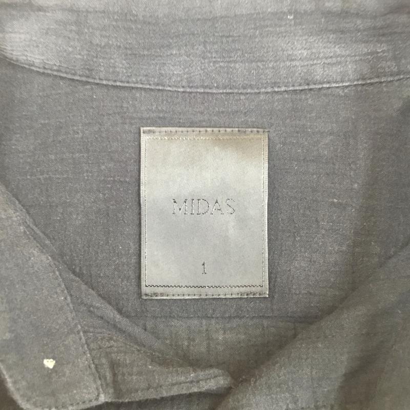 ミダス MIDAS シャツ、ブラウス 長袖 03-3478-9855 midas 長袖シャツ 1号 無地 黒 / ブラック /  メンズ USED 古着 中古 10128185