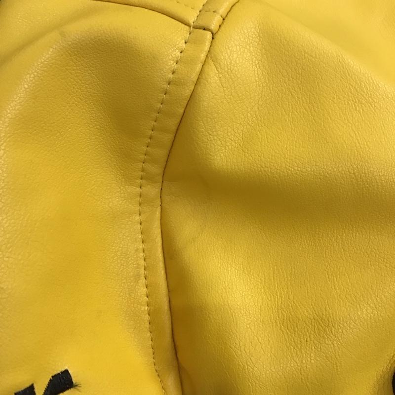 ザラ ZARA ジャケット、上着 ジャンパー、ブルゾン 3833/305/800 フェイクレザー XL ロゴ、文字 X 刺繍 黄 / イエロー / X 黒 / ブラック /  メンズ USED 古着 中古 10109142