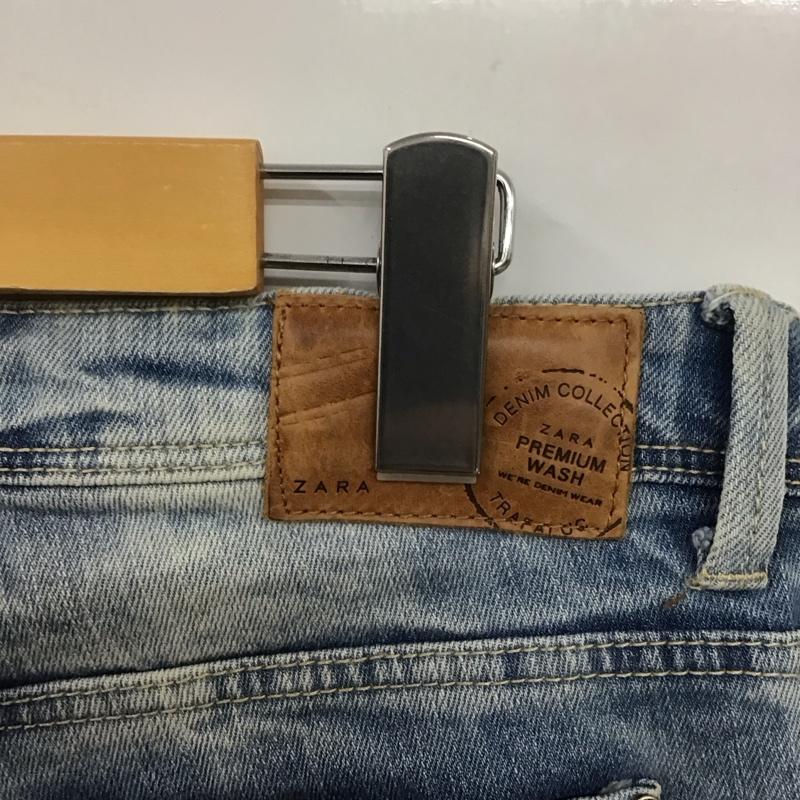 ザラ ZARA パンツ デニム、ジーンズ 4433 004 400 ストレッチ ダメージ加工 青 / ブルー /  レディース USED 古着 中古 10117734