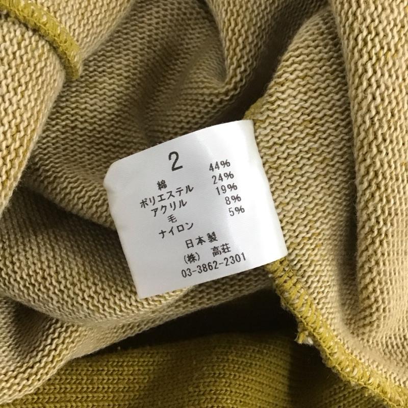バーンズアウトフィッターズ BARNS OUTFITTERS ニット、セーター 長袖 長袖ニットカットソー ニット セーター クルーネックニット 2 無地 黄 / イエロー /  メンズ USED 古着 中古 10107017