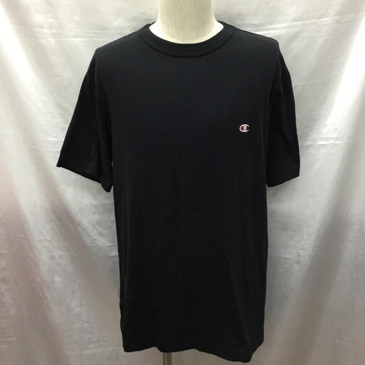 チャンピオン Champion Tシャツ 半袖 C3-P300 ショートスリーブTシャツ クルーネックカットソー XL ロゴ、文字 黒 / ブラック /  メンズ USED 古着 中古 10121069