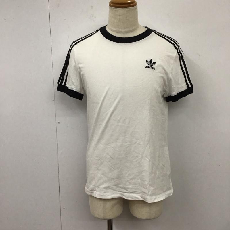 アディダス adidas Tシャツ 半袖 DH3188 3ストライプ ロゴ、文字 白 / ホワイト / X 黒 / ブラック /  メンズ USED 古着 中古 10118124