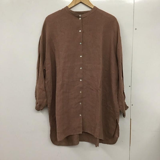 ヘブンリー HEAVENLY シャツ、ブラウス 長袖 2211072 リネンスモッキングシャツ 無地 茶 / ブラウン /  レディース USED 古着 中古 10133797