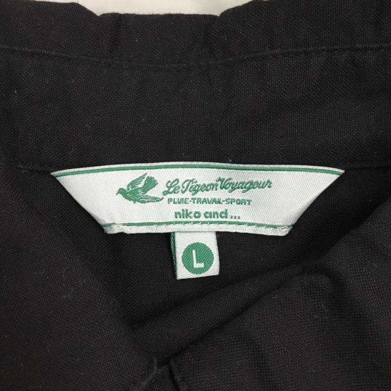 ニコアンド niko and... シャツ、ブラウス 長袖 H231MA13KM Le Pigeon Voyageur 別注 オックスロングシャツ プルオーバー L ワンポイント 黒 / ブラック /  メンズ USED 古着 中古 10119308
