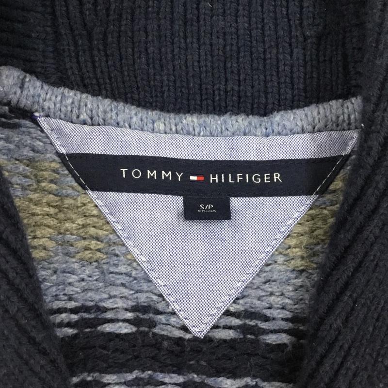 トミーヒルフィガー TOMMY HILFIGER カーディガン 長袖 長袖カーディガン 長袖カットソー ニット リブニット 前ボタン S 総柄 マルチカラー / マルチカラー /  メンズ USED 古着 中古 10113538