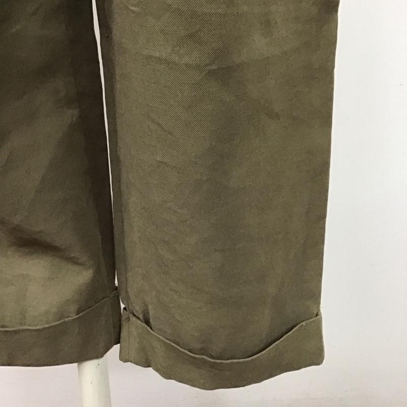 ザラベーシック ZARA BASIC パンツ スラックス 7901 222 505 タックパンツ M 無地 カーキ / カーキ /  レディース USED 古着 中古 10109733