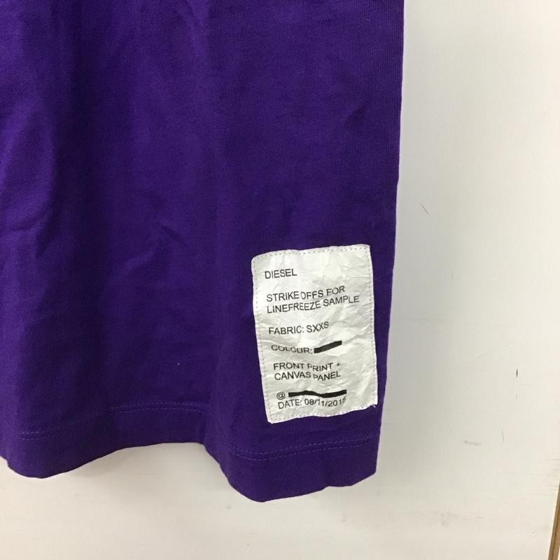 ディーゼル DIESEL Tシャツ 半袖 半袖カットソー プリントTシャツ クルーネックカットソー S ロゴ、文字 紫 / パープル /  メンズ USED 古着 中古 10146455