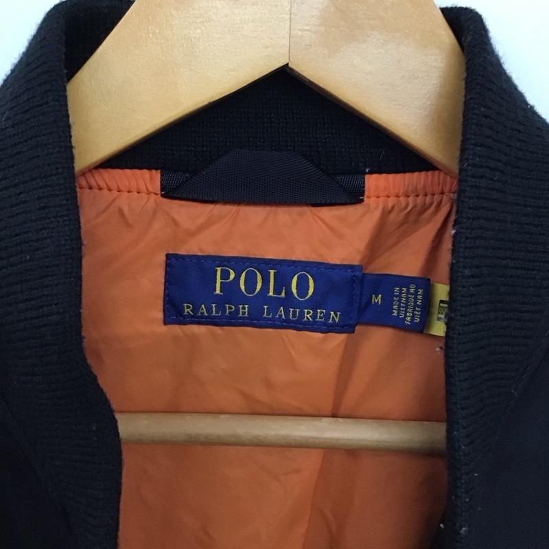 ポロラルフローレン POLO RALPH LAUREN ジャケット、上着 ジャンパー、ブルゾン ジップアップジャケット ナイロンジャケット アウター M ロゴ、文字 黒 / ブラック /  メンズ USED 古着 中古 10150116