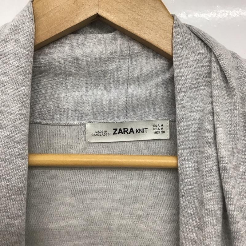 ザラ ZARA カーディガン 長袖 M 無地 灰 / グレー /  レディース USED 古着 中古 10148701