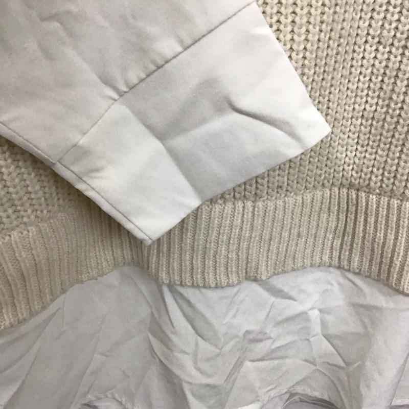 ダブルクローゼット w closet ニット、セーター 長袖 327430 ドッキング レイヤード風 FREE 無地 白 / ホワイト / X アイボリー / アイボリー /  レディース USED 古着 中古 10119581
