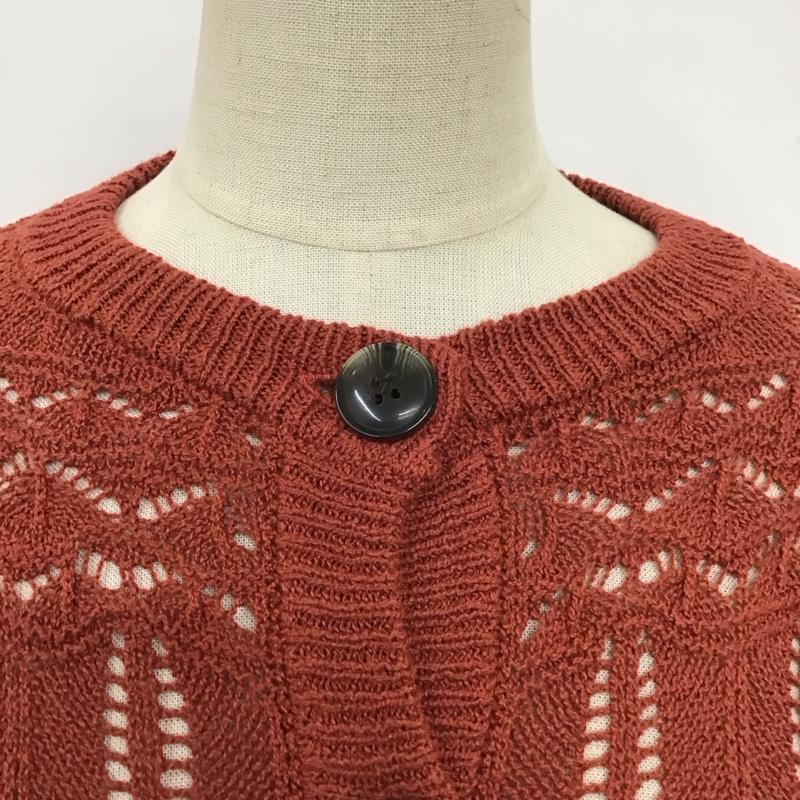 マウジー MOUSSY カーディガン 長袖 010EAF70-5930 CROCHET LIKE KNIT カーディガン クロップド丈 FREE  赤 / レッド /  レディース USED 古着 中古 10116188