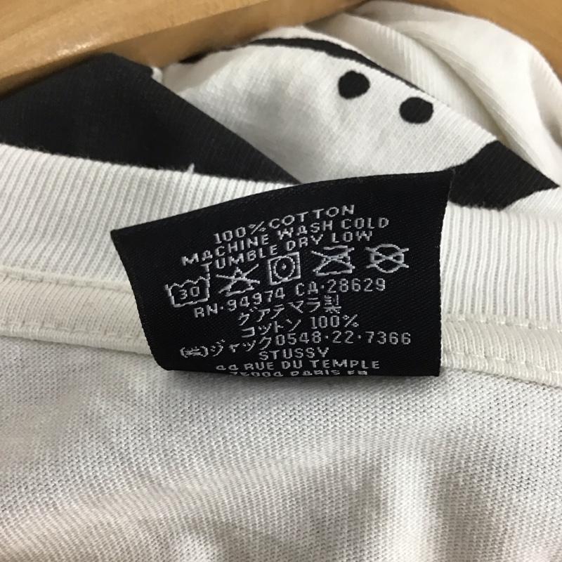 ステューシー STUSSY Tシャツ 半袖 半袖カットソー プリントTシャツ クルーネックカットソー XL ロゴ、文字 白 / ホワイト /  メンズ USED 古着 中古 10133223