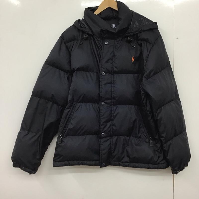 ポロバイラルフローレン Polo by RALPH LAUREN ジャケット、上着 ジャンパー、ブルゾン ジップアップダウンジャケット アウターフード付きジャケット LL ロゴ、文字 紺 / ネイビー /  メンズ USED 古着 中古 10148163