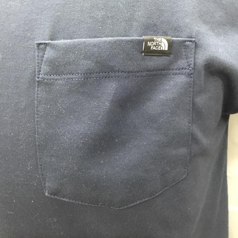 ザノースフェイス THE NORTH FACE Tシャツ 半袖 NT31931Z 胸ポケット M ロゴ、文字 紺 / ネイビー /  メンズ USED 古着 中古 10111351