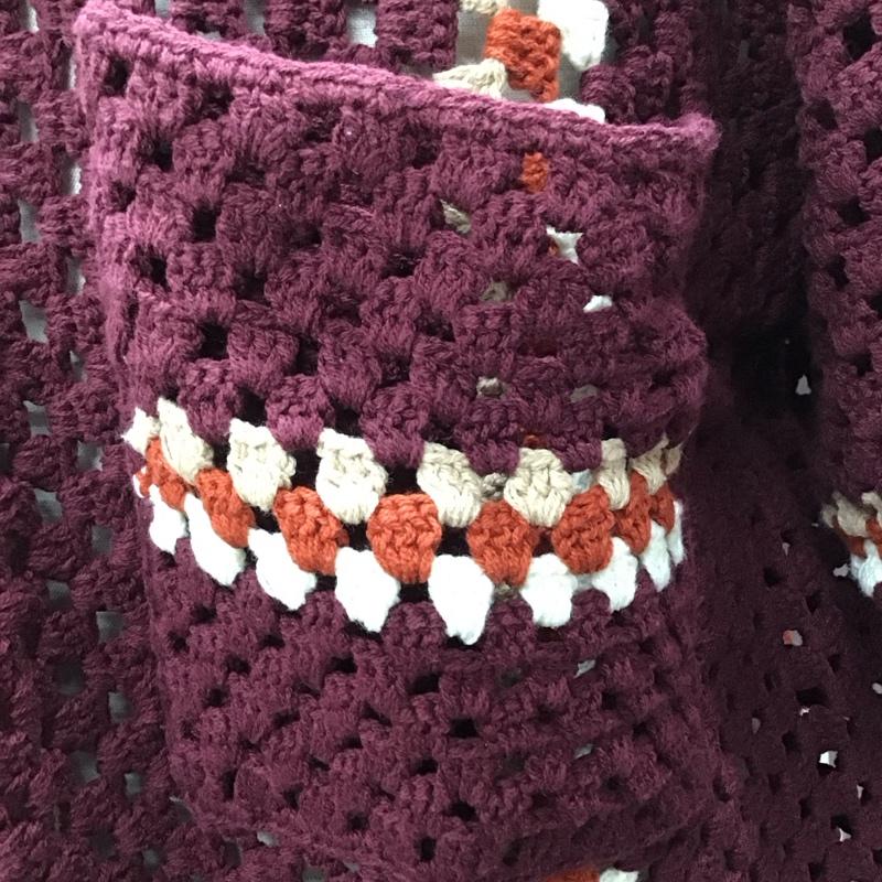 ジャーナルスタンダード レリューム JOURNAL STANDARD relume シャツ、ブラウス 半袖 22-080-464-9020-1-0 クロシェ編み 半袖ニットシャツLINE L  えんじ / ワインレッド /  メンズ USED 古着 中古 10121216