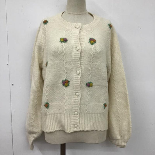 ナイスクラップ NICE CLAUP カーディガン 長袖 FREE 無地 アイボリー / アイボリー /  レディース USED 古着 中古 10106103