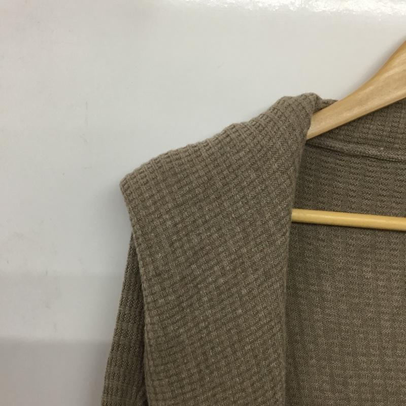 イヴォン YVON カーディガン 長袖 長袖カーディガン 前開き ノーカラーカーディガン 無地 ベージュ / ベージュ /  レディース USED 古着 中古 10143598