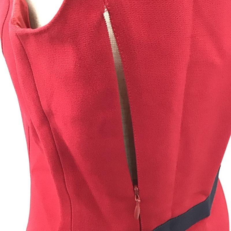 プラダ PRADA ワンピース ひざ丈スカート ノースリーブ 42 無地 えんじ / ワインレッド /  レディース USED 古着 中古 10114442