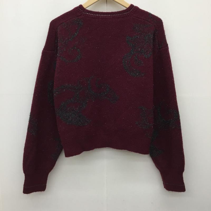 ジーナシス JEANASIS ニット、セーター 長袖 JS064703MN FREE 花柄 えんじ / ワインレッド /  レディース USED 古着 中古 10141433