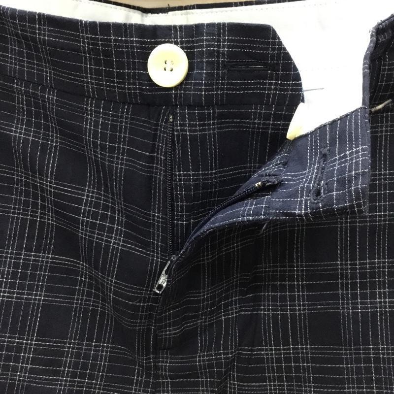 ザラメン ZARA MAN パンツ スラックス スラックスパンツ ワイドパンツ カジュアルパンツ チェックパンツ 42 チェック 紺 / ネイビー /  メンズ USED 古着 中古 10122390
