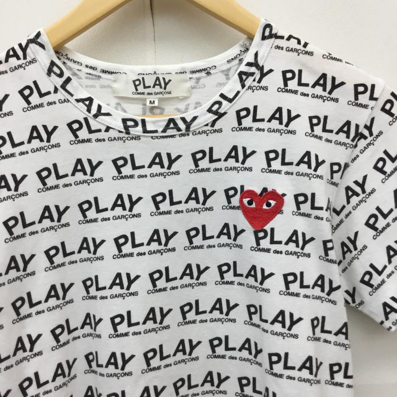プレイコムデギャルソン PLAY COMME des GARCONS Tシャツ 半袖 M 総柄 白 / ホワイト /  メンズ USED 古着 中古 10141209
