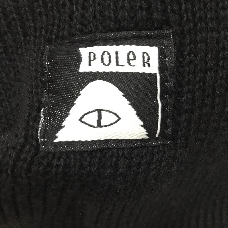 ポーラー POLeR 帽子 ニット帽 ビーニー ワンポイント 黒 / ブラック /  メンズ USED 古着 中古 10112856
