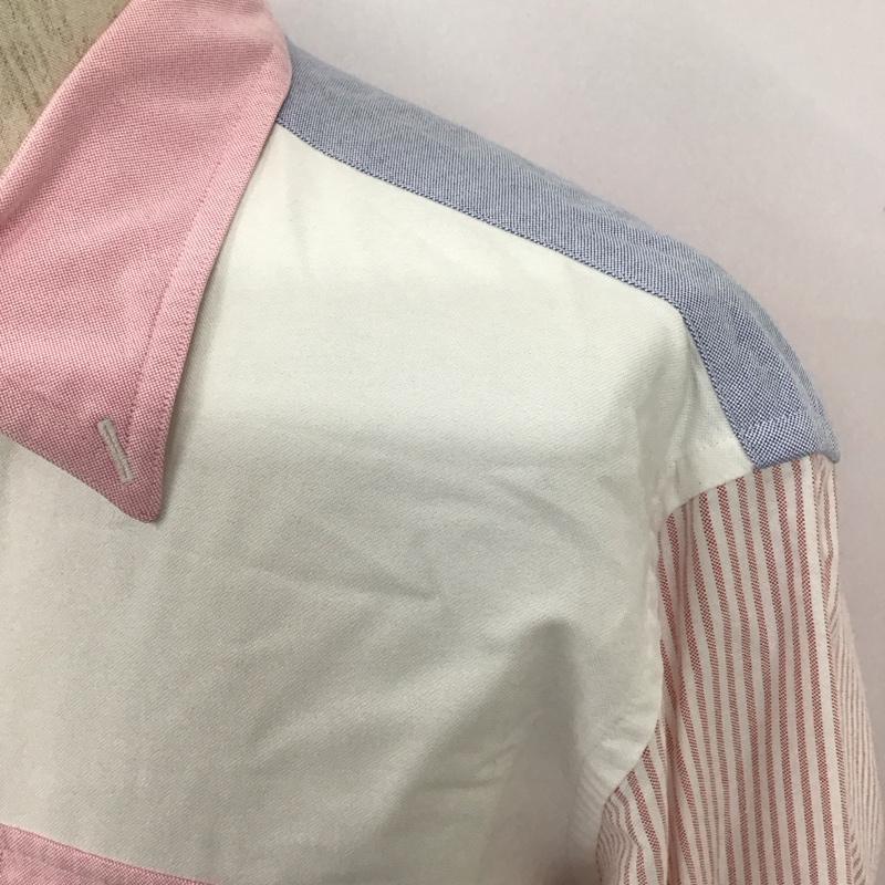 ブルックスブラザーズ BROOKS BROTHERS シャツ、ブラウス 長袖 ボタンダウン コットン L ストライプ 白 / ホワイト / X 桃 / ピンク / X 赤 / レッド / X 水色 / ライトブルー /  メンズ USED 古着 中古 10107823
