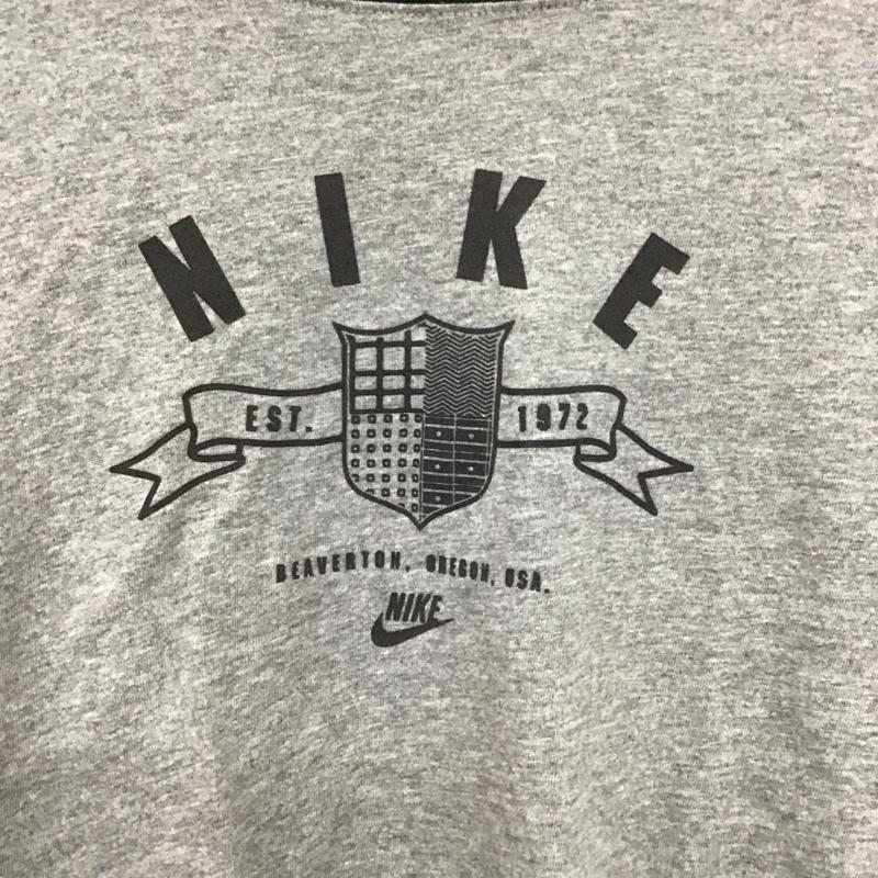 ナイキ NIKE Tシャツ 半袖 L プリント X ロゴ、文字 灰 / グレー /  レディース USED 古着 中古 10133420