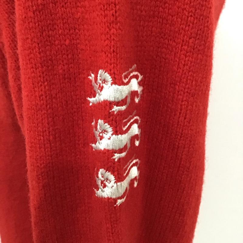 ケントアンドカーウェン KENT&CURWEN ニット、セーター 長袖 長袖ニットカットソー ニット セーター ジップアップネックニット L ロゴ、文字 赤 / レッド /  メンズ USED 古着 中古 10117560