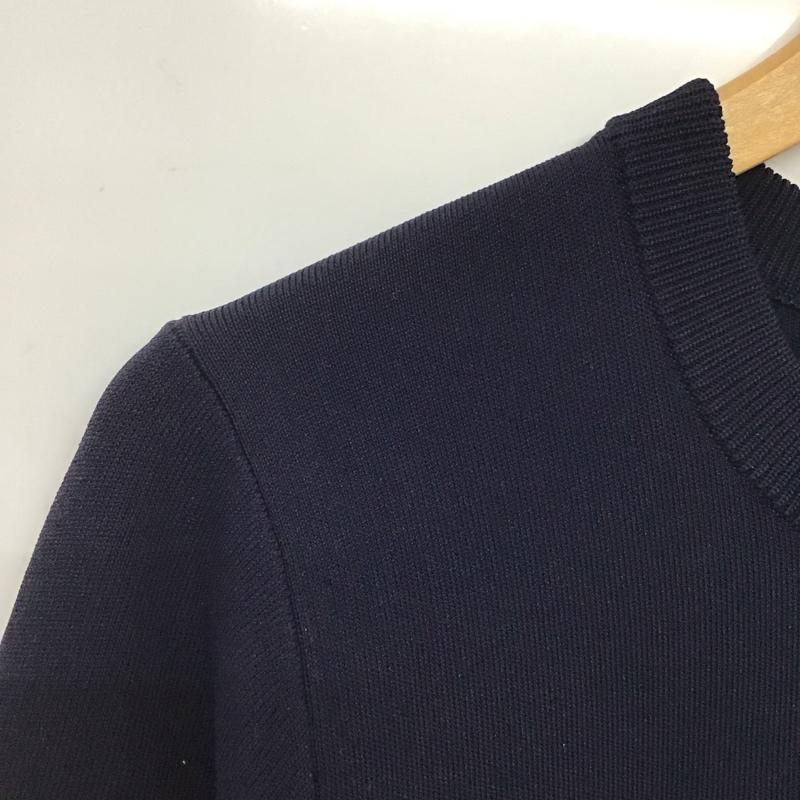 ユナイテッドアローズグリーンレーベルリラクシング UNITED ARROWS green label relaxing カーディガン 長袖 長袖ニットカーディガン 前ボタン ノーカラー 無地 紺 / ネイビー /  レディース USED 古着 中古 10145076