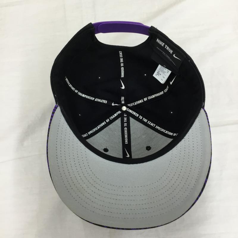 ナイキ NIKE 帽子 キャップ FREE ロゴ、文字 黒 / ブラック / X 紫 / パープル /  メンズ USED 古着 中古 10139792