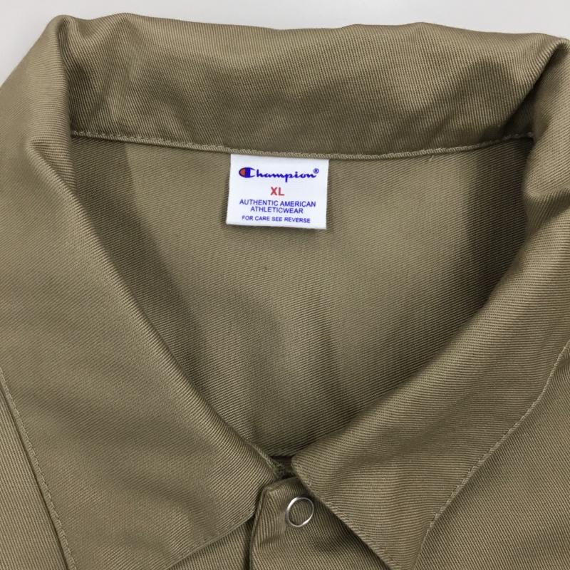 チャンピオン Champion シャツ、ブラウス 長袖 C8-S405 タグ付き XL ワンポイント ベージュ / ベージュ /  メンズ USED 古着 中古 10114795