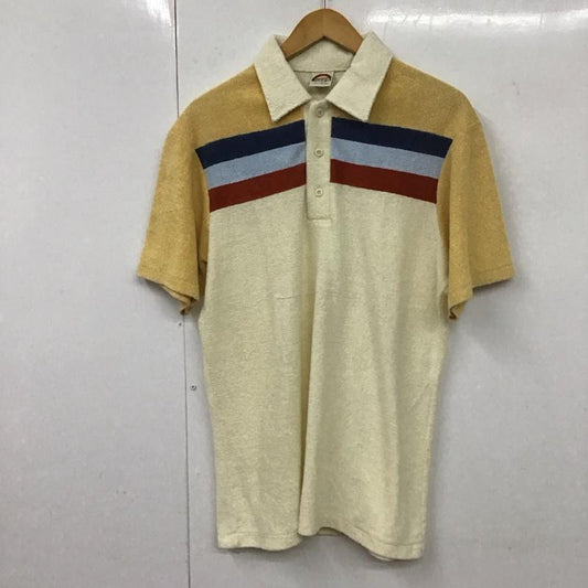 ラングラー Wrangler ポロシャツ 半袖 半袖ポロシャツ 半袖カットソー カラーシャツ 80s パイル usa製 L ボーダー柄 マルチカラー / マルチカラー /  メンズ USED 古着 中古 10131014