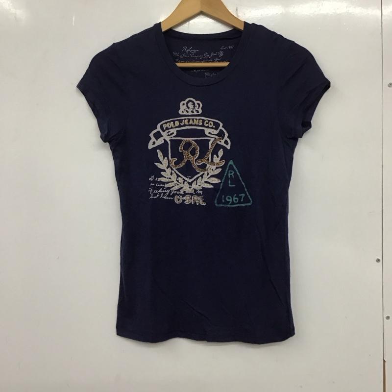 ポロジーンズ Polo Jeans Co. Tシャツ 半袖 RALPH LAUREN KT-WJ-YW4142 クルーネック M ロゴ、文字 青 / ブルー /  レディース USED 古着 中古 10133555