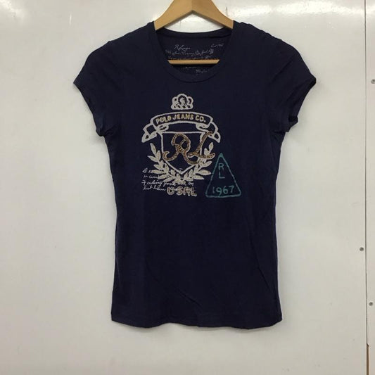 ポロジーンズ Polo Jeans Co. Tシャツ 半袖 RALPH LAUREN KT-WJ-YW4142 クルーネック M ロゴ、文字 青 / ブルー /  レディース USED 古着 中古 10133555