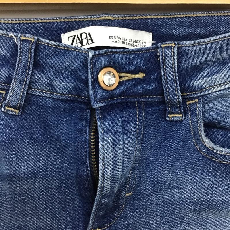 ザラ ZARA パンツ デニム、ジーンズ 8228 030 427 ストレッチ スキニー ダメージ加工 青 / ブルー /  レディース USED 古着 中古 10133660