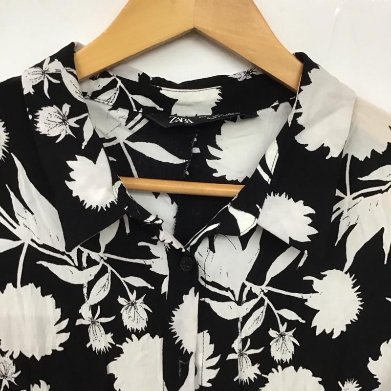 ザラ ZARA ワンピース ロングスカート L 総柄 黒 / ブラック /  レディース USED 古着 中古 10128881