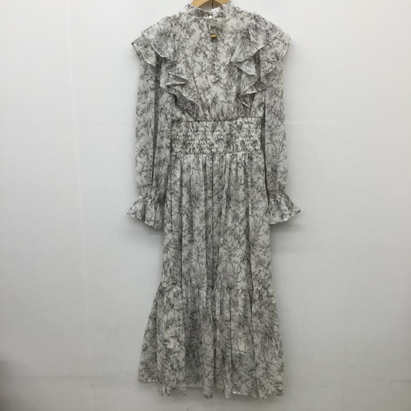 イング INGNI ワンピース ロングスカート M 花柄 白 / ホワイト / X 茶 / ブラウン /  レディース USED 古着 中古 10129976