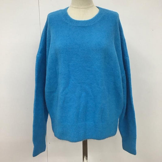ザラ ZARA ニット、セーター 長袖 長袖ニットカットソー ニット セーター クルーネックニット M 無地 青 / ブルー /  レディース USED 古着 中古 10110453