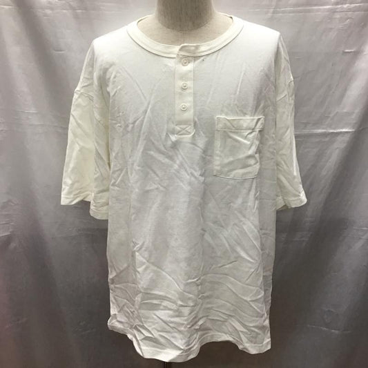 ギャップ GAP Tシャツ 半袖 ヘンリーネック L 無地 白 / ホワイト /  メンズ USED 古着 中古 10117054